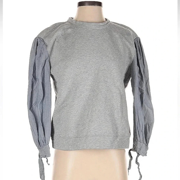 La Vie Rebecca Taylor Mixed-Media Cotton Sweatshirt Women’s Size XS - Picture 4 of 5